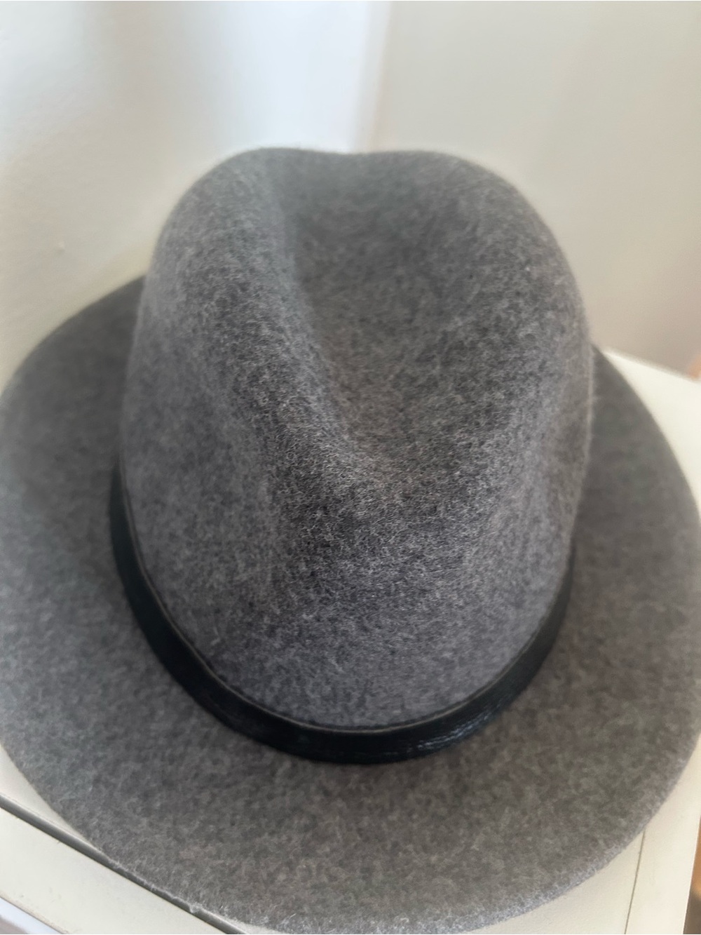 Perry Ellis Portfolio 100% Wool Grey Fedora Hat S/M